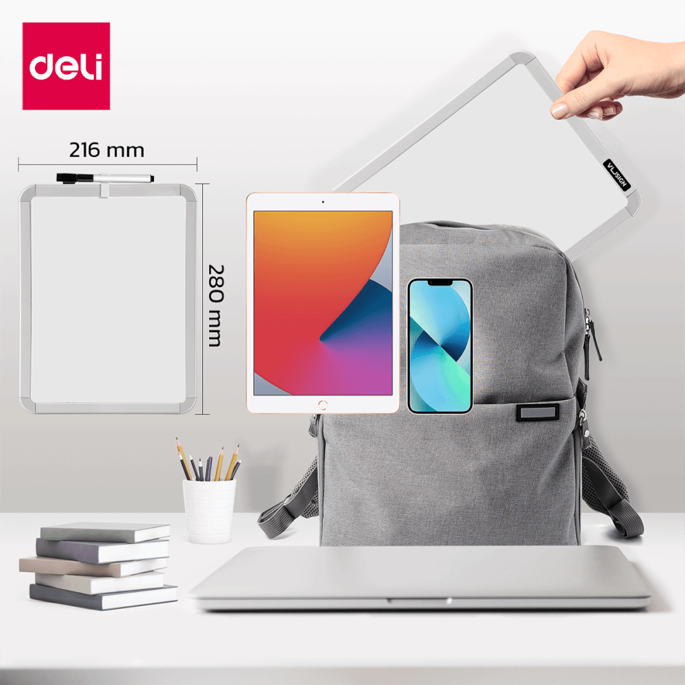กระดานไวท์บอร์ดเด็ก 2ชิ้น DELI VS008C-WH-01 ขนาด 21 X 28 CM_3
